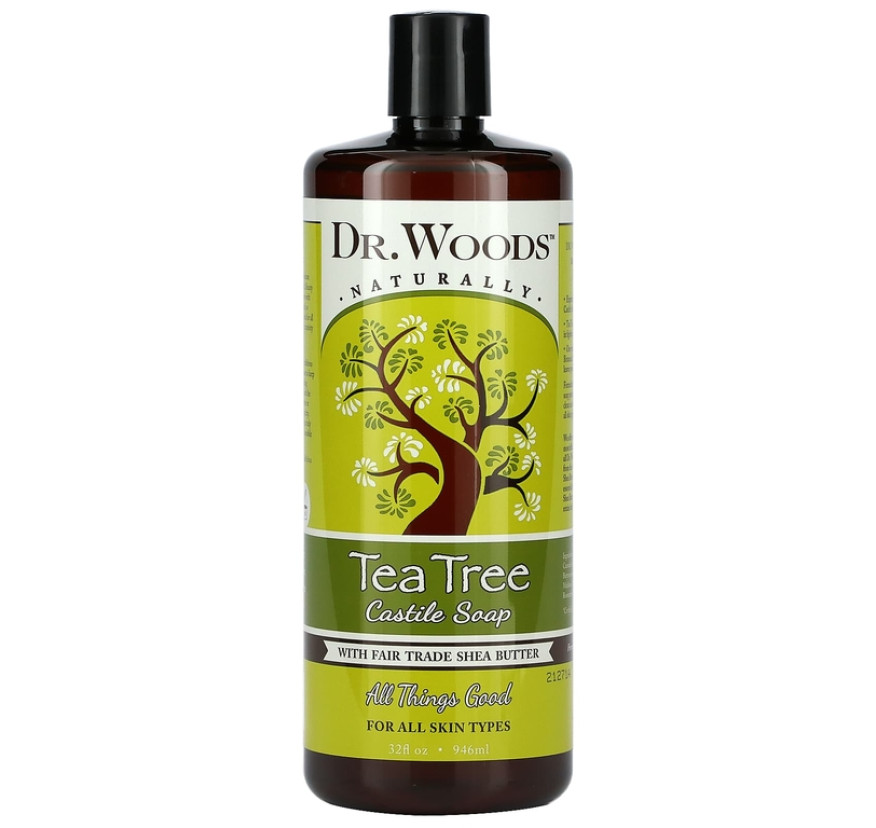 Dr. Woods, Кастильское мыло, чайное дерево и масло ши (ингредиент справедливой торговли), 946 мл (32 жидких унции)