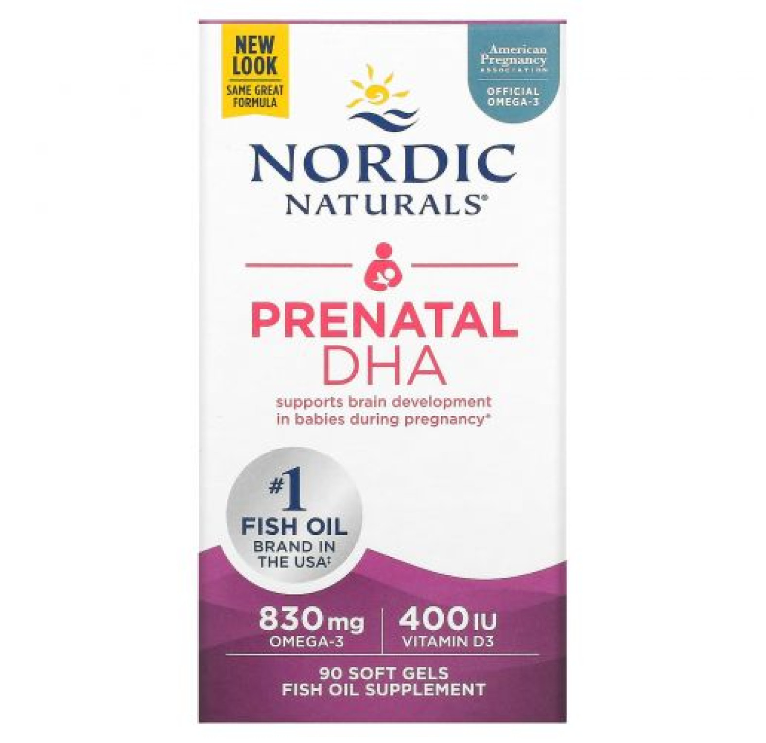 Nordic Naturals, пренатальная ДГК, без добавок, 90 капсул