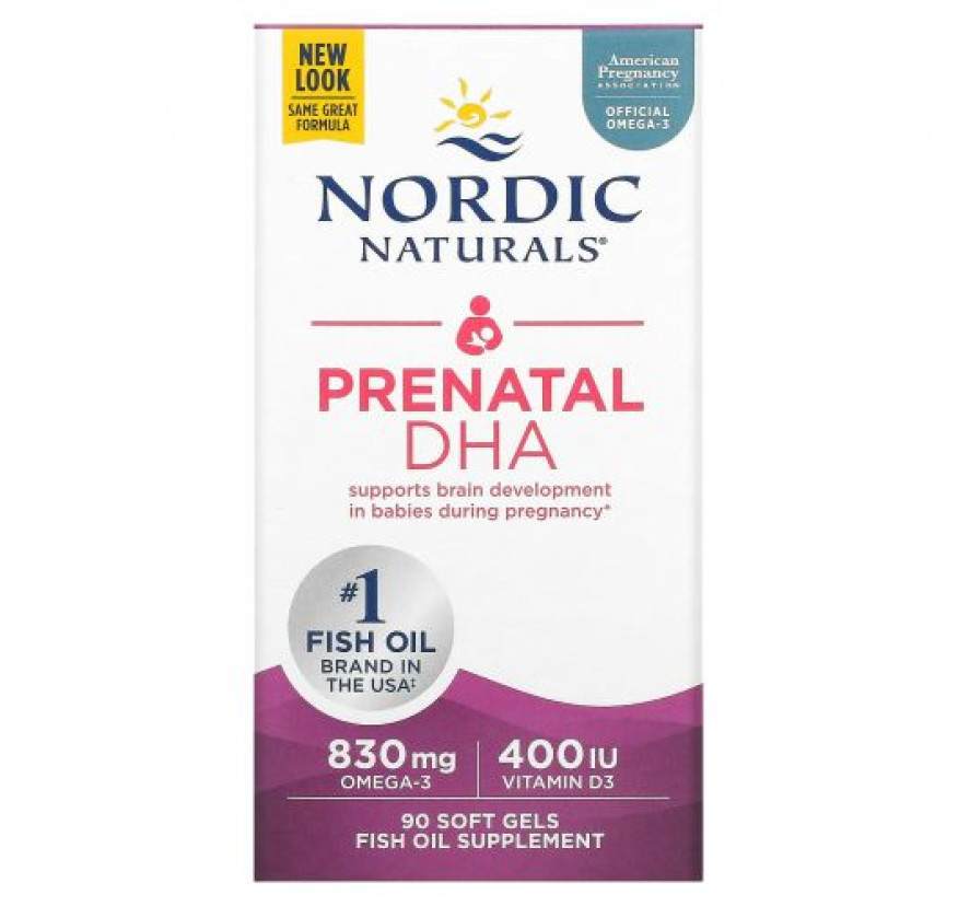 Nordic Naturals, пренатальная ДГК, без добавок, 90 капсул