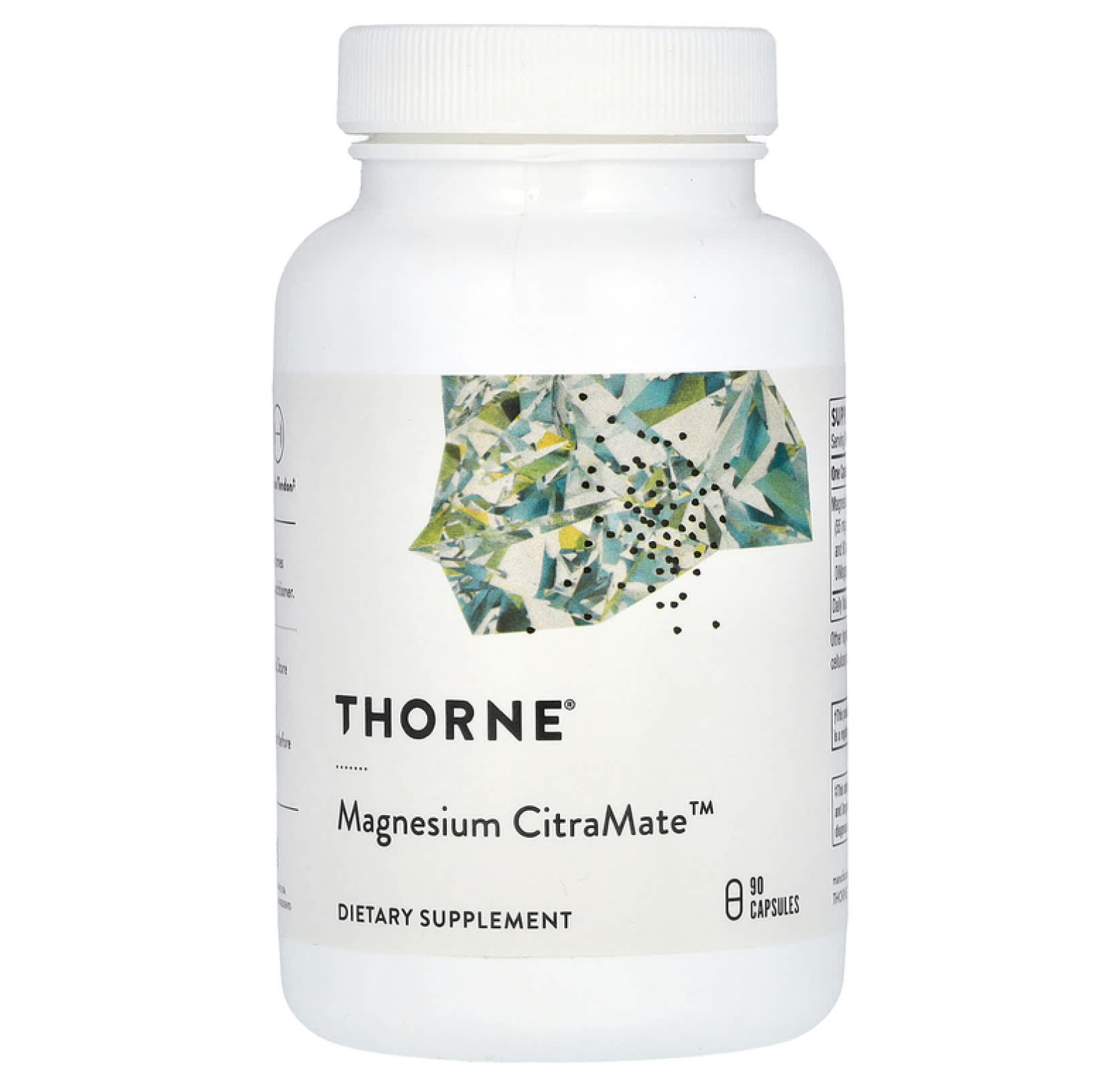Thorne, Magnesium Citramate, добавка с магнием, 90 капсул