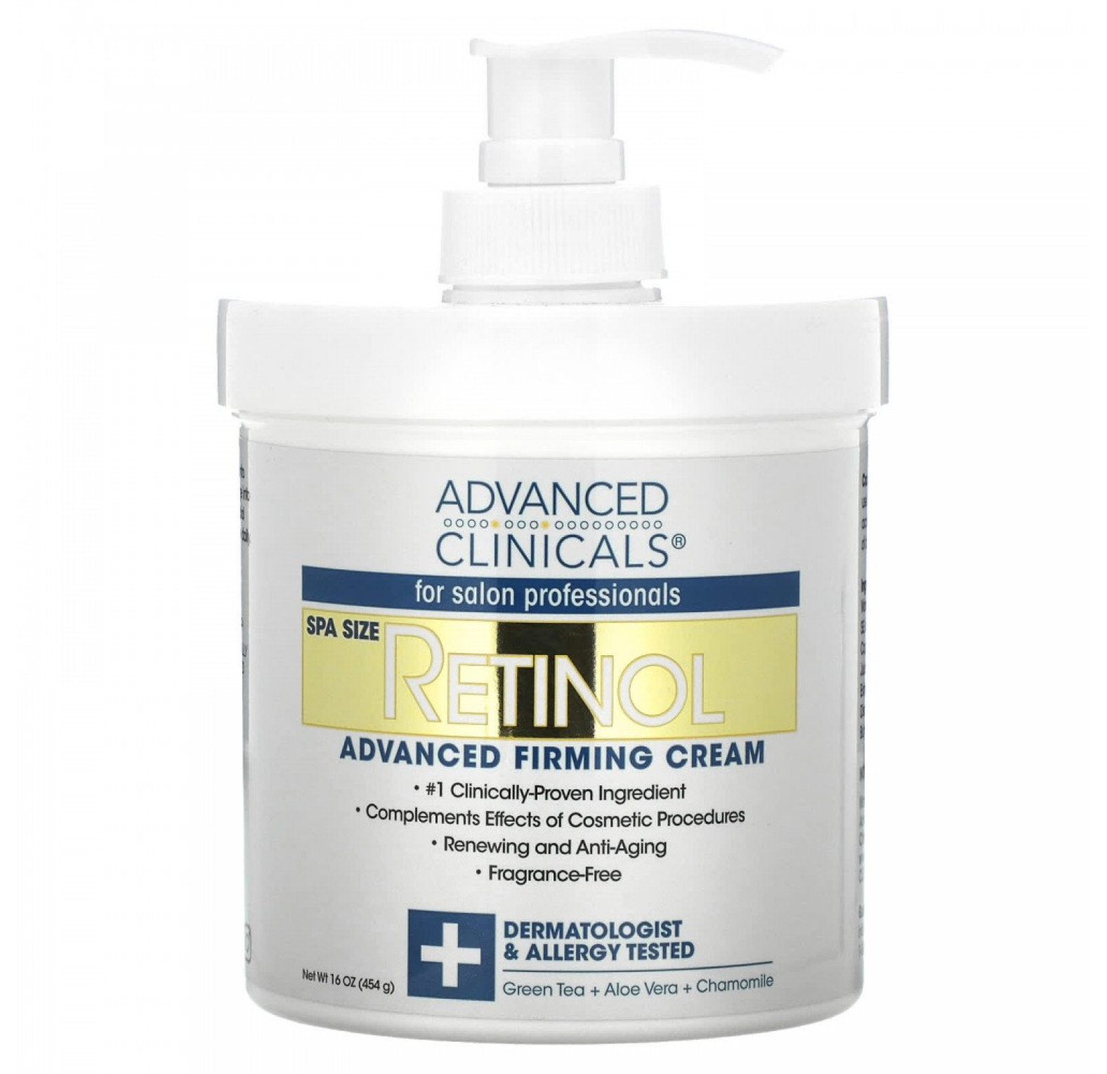 Advanced Clinicals, Retinol, укрепляющий крем,  улучшенная формула, 454 г