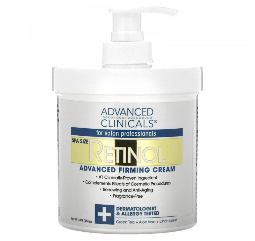 Advanced Clinicals, Retinol, укрепляющий крем,  улучшенная формула, 454 г