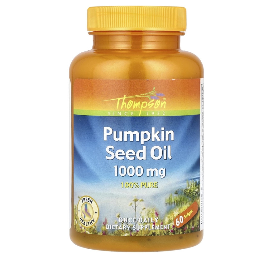 Thompson, масло из семян тыквы, 1000 мг, 60 капсул