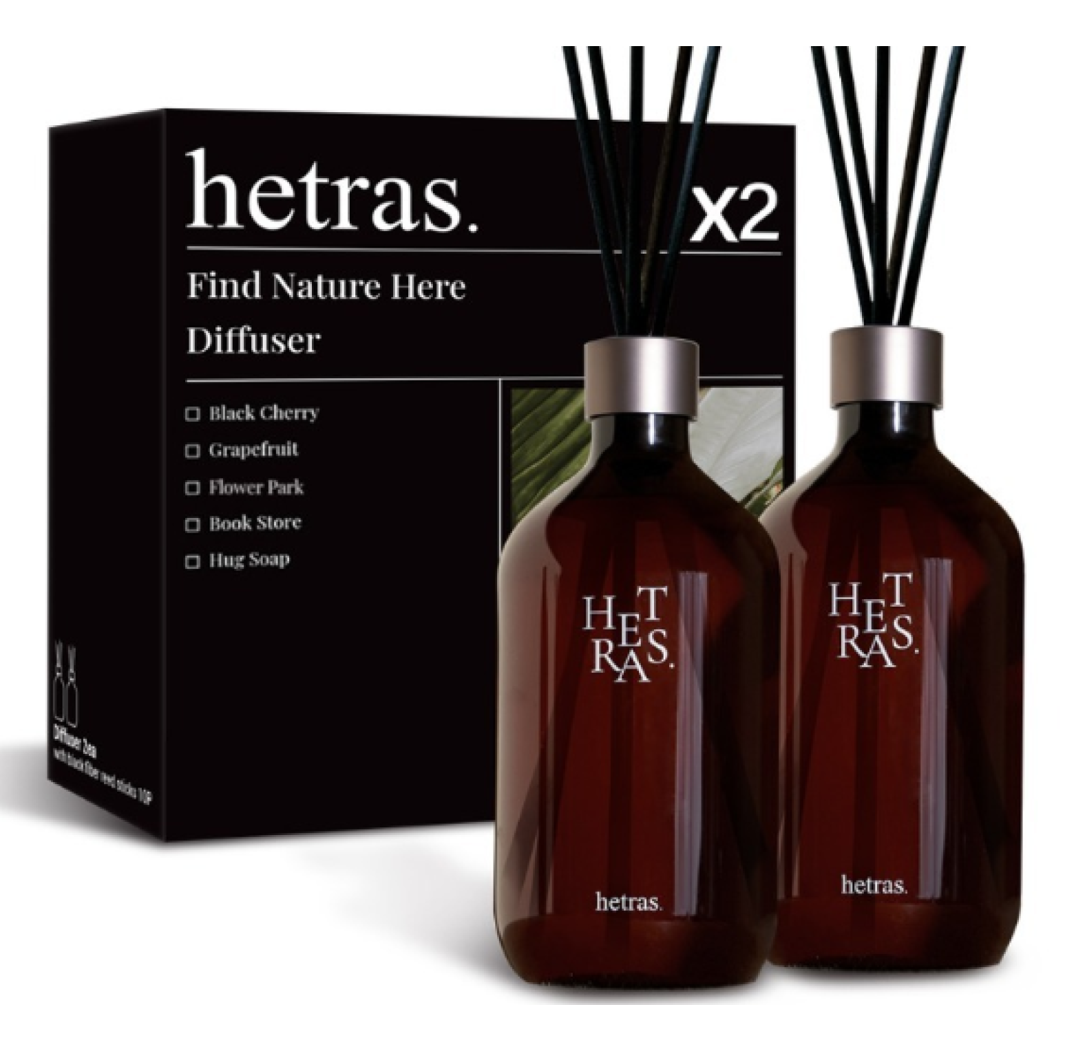 Hetras, Премиальный диффузор для дома Premium Diffuser 2EA, аромат Flower Shop, 2 штуки (1000 мл)