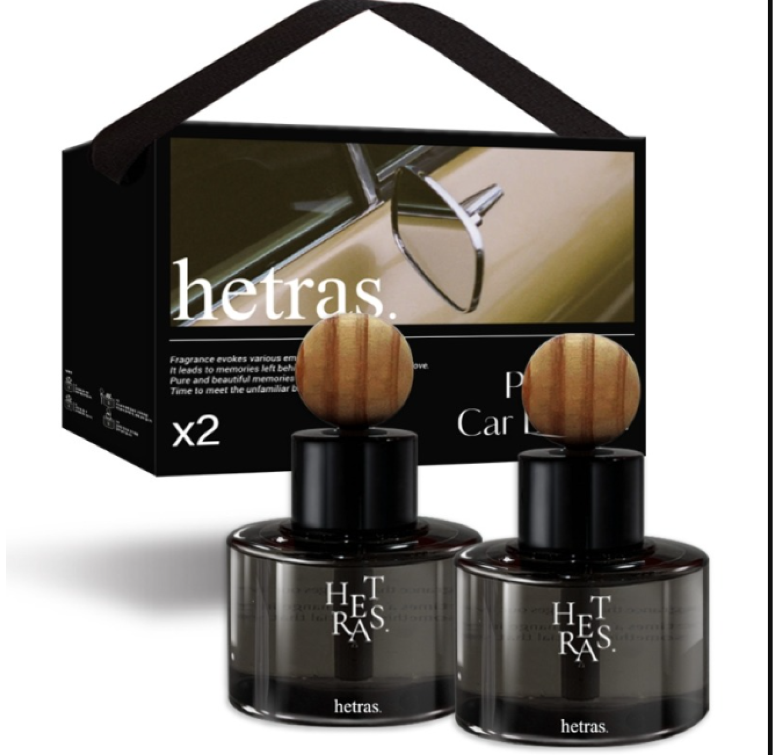 Hetras, Премиальный автомобильный диффузор Premium Car Diffuser 2EA, аромат Flower Shop, 2 штуки (154 мл) 