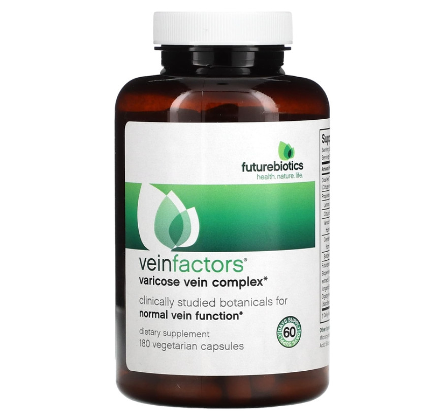 Futurebiotics, VeinFactors, Комплекс при варикозном расширении вен, 180 вегетарианских капсул