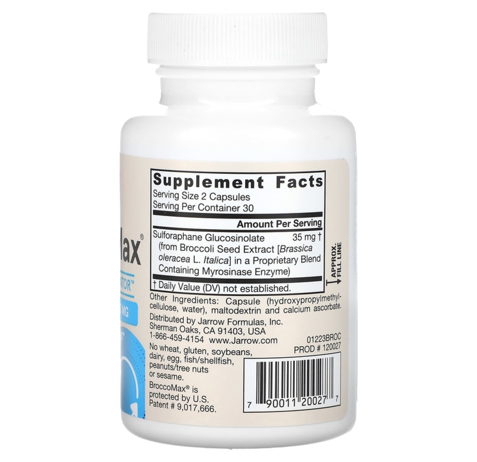 Jarrow Formulas, Vegan BroccoMax, 35 мг, 60 растительных капсул (17,50 мг в 1 капсуле)