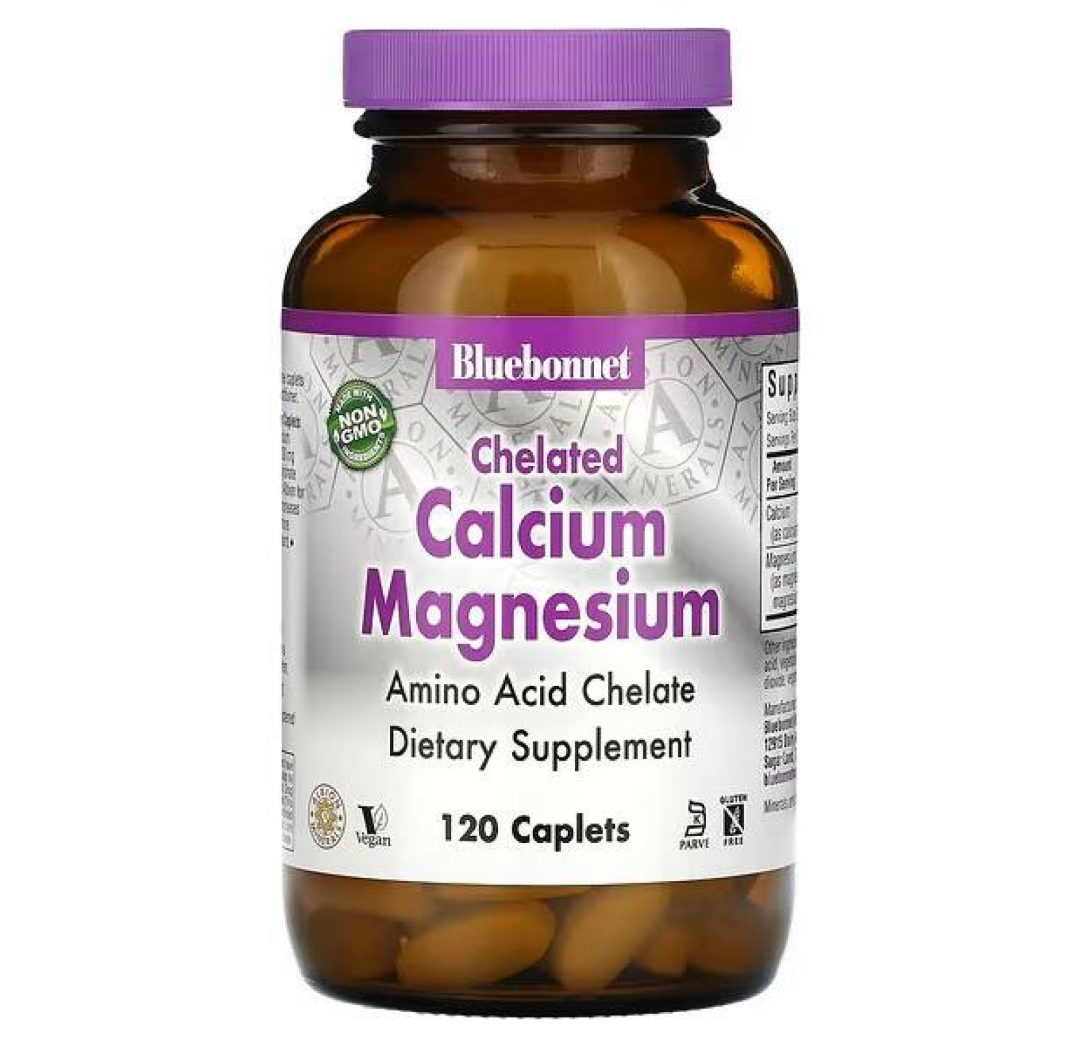 Bluebonnet Nutrition, хелаты магния и кальция, 120 таблеток
