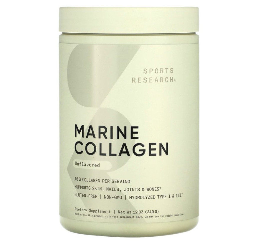 Sports Research, Пептиды из морского коллагена, с нейтральным вкусом, 340 г (12 унций)