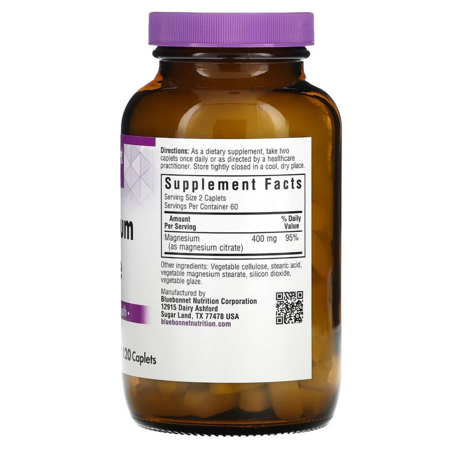 Bluebonnet Nutrition, Цитрат магния, 120 капсул