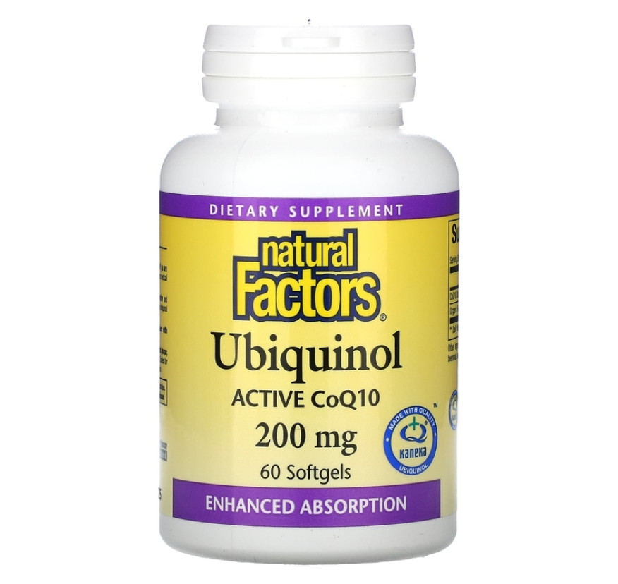 Natural Factors, Убихинол, 200 мг, 60 мягких таблеток