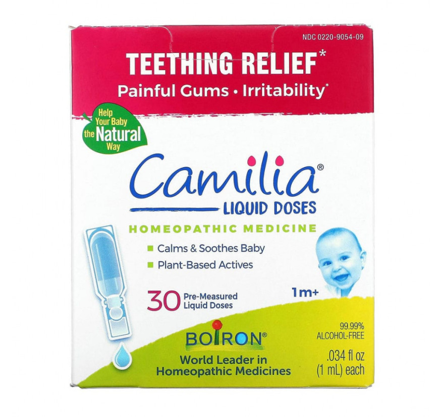 Boiron, Camilia, успокаивающее средство при прорезывании зубов, для младенцев от 1 месяца, 30 жидких доз