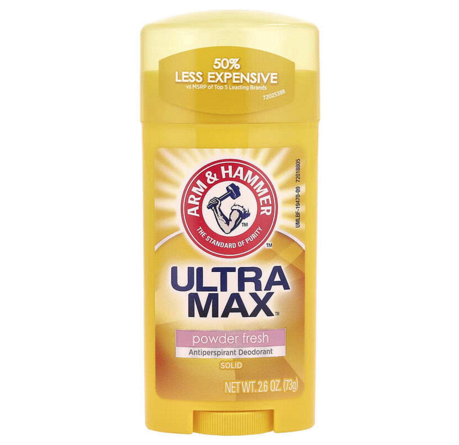 Arm & Hammer, UltraMax, твердый дезодорант-антиперспирант для женщин, свежий пудровый аромат, 73 г