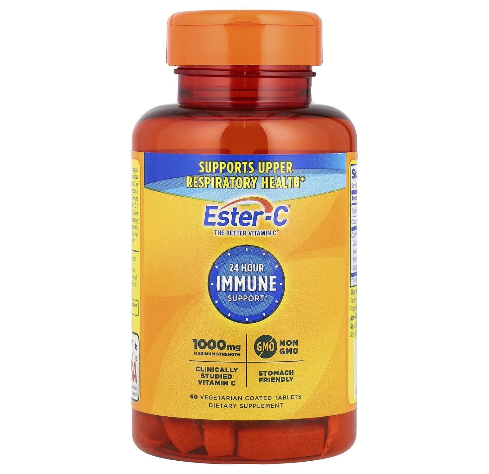 EsterC, 24-часовая поддержка иммунитета, 1000 мг, 60 вегетарианских таблеток в оболочке