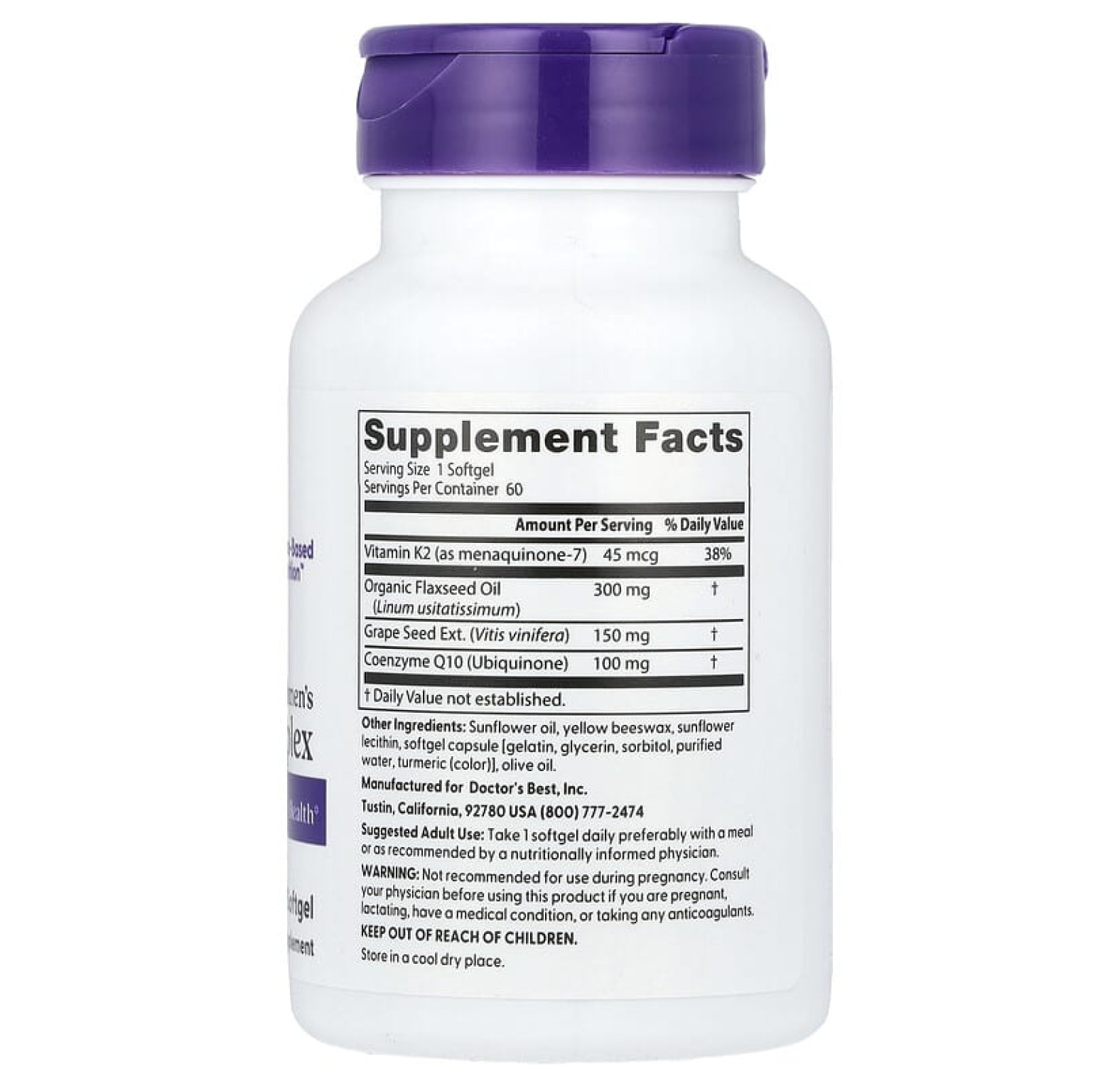 Doctor's Best, Комплекс для сердечной мышцы, для женщин, 60 мягких таблеток