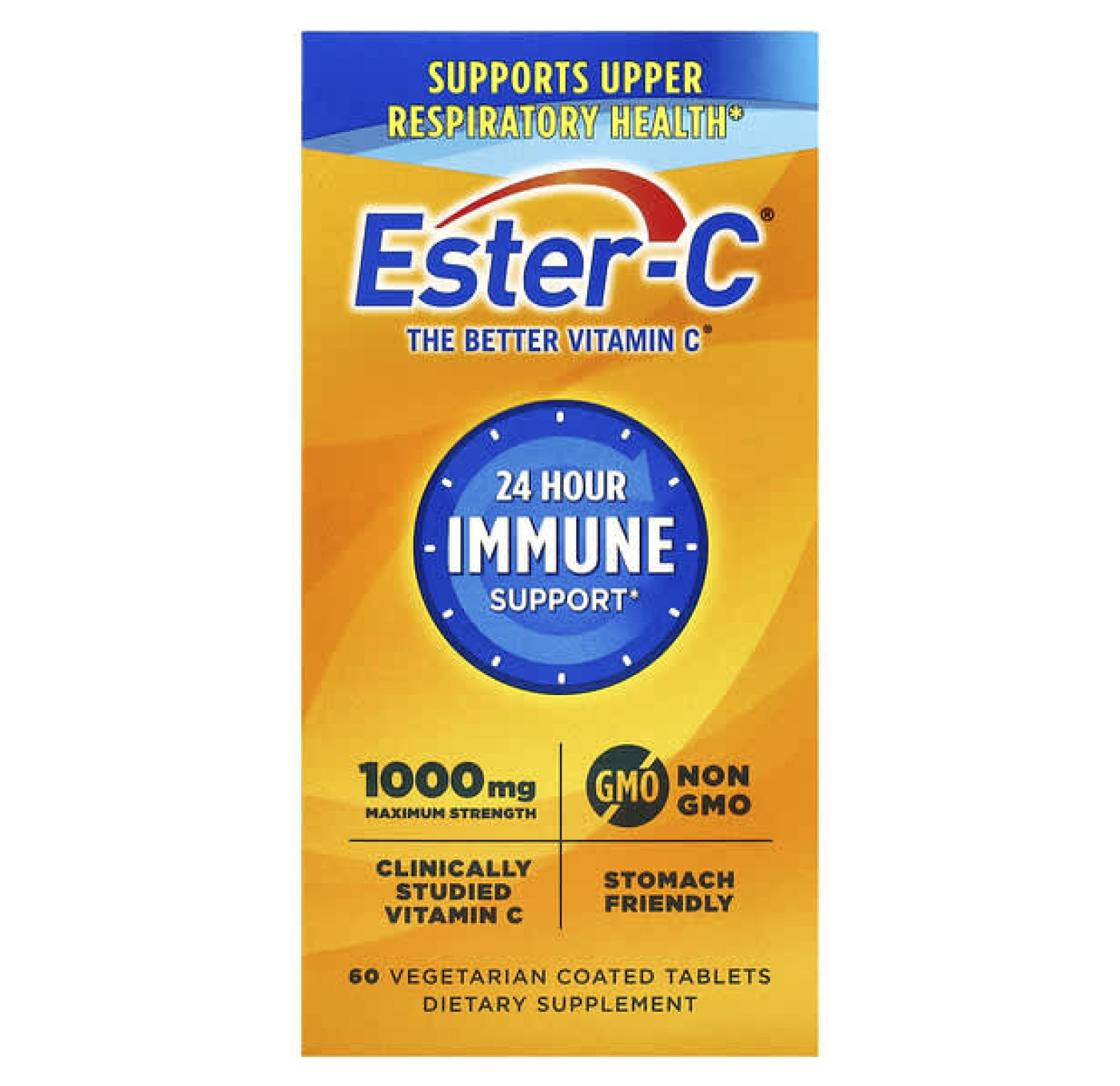 EsterC, 24-часовая поддержка иммунитета, 1000 мг, 60 вегетарианских таблеток в оболочке