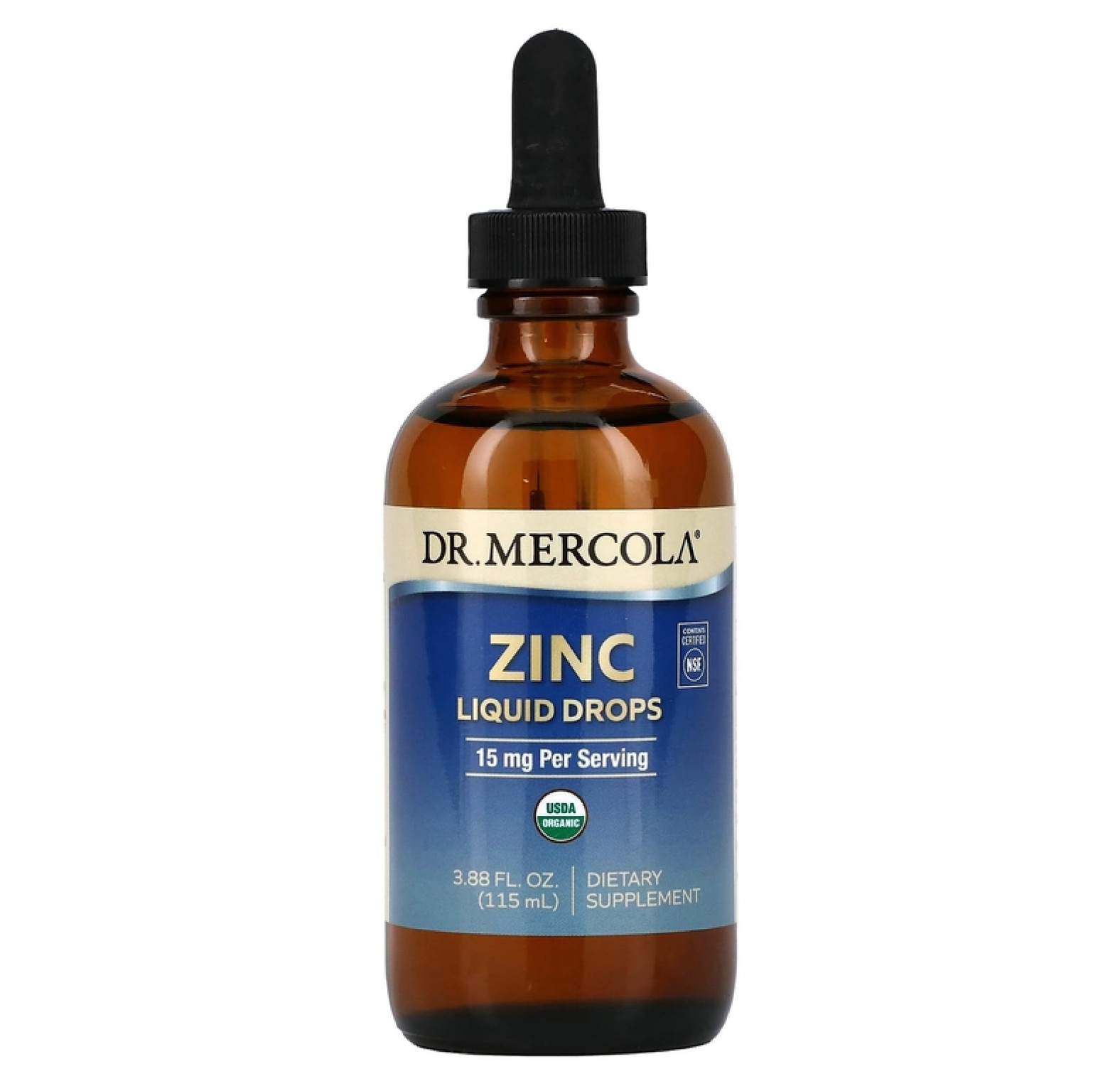 Dr. Mercola, цинк, 15 мг, 115 мл