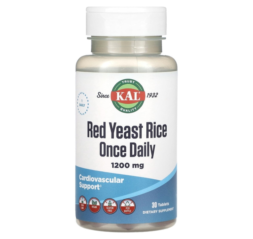 KAL, красный ферментированный рис, 1200 мг, 30 таблеток