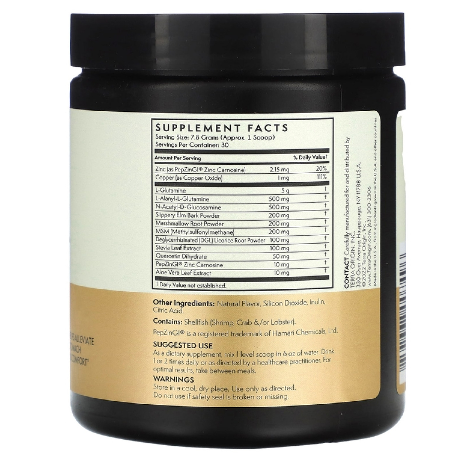 Terra Origin, Healthy Gut, персик и банан, 234 г