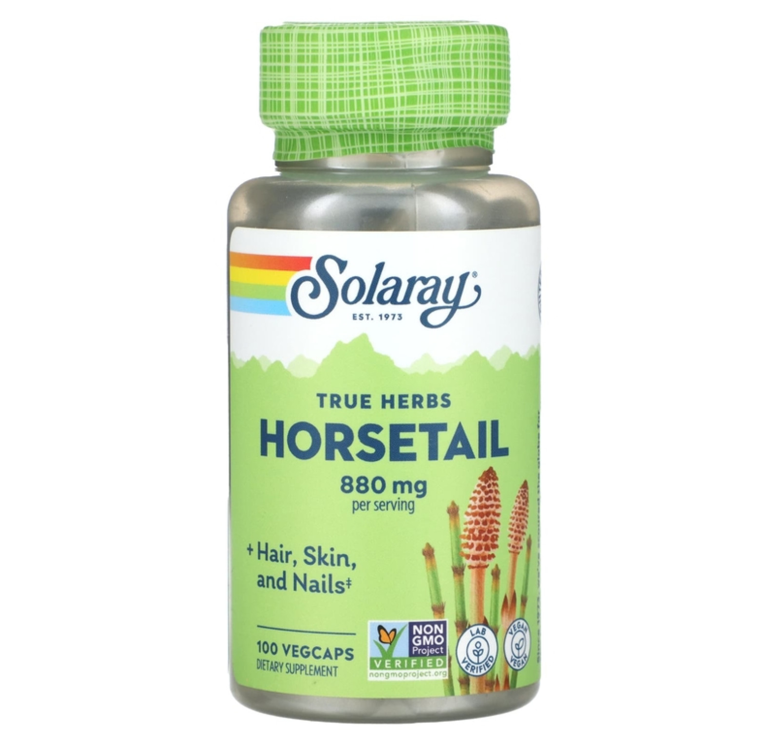 Solaray, True Herbs, Хвощ, 880 мг, 100 растительных капсул (440 мг в 1 капсуле)