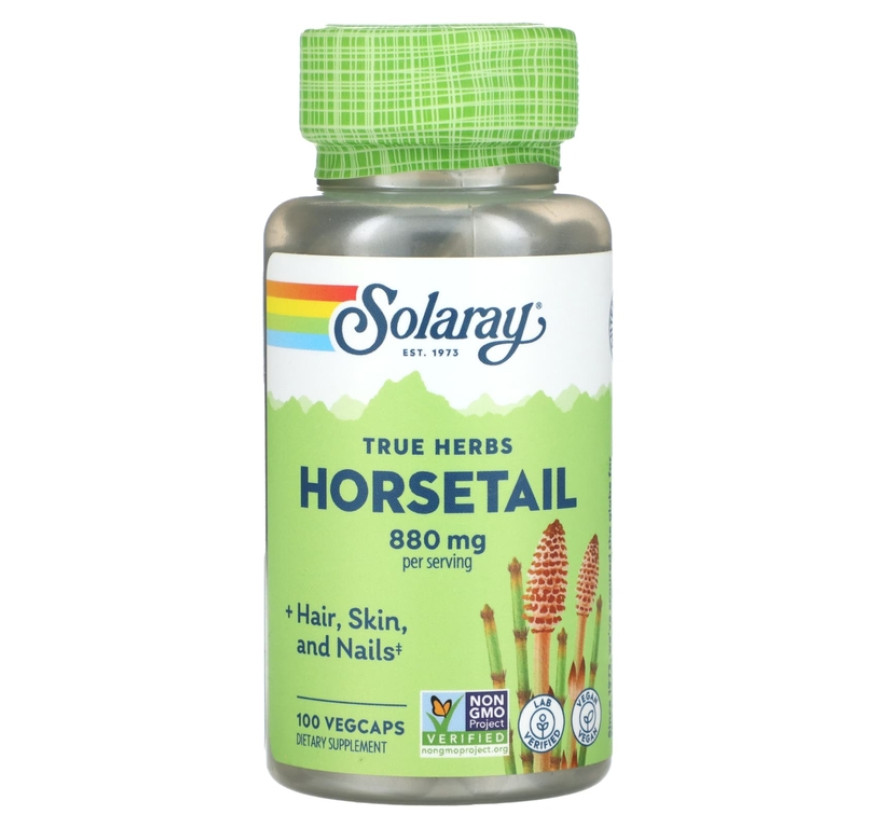 Solaray, True Herbs, Хвощ, 880 мг, 100 растительных капсул (440 мг в 1 капсуле)