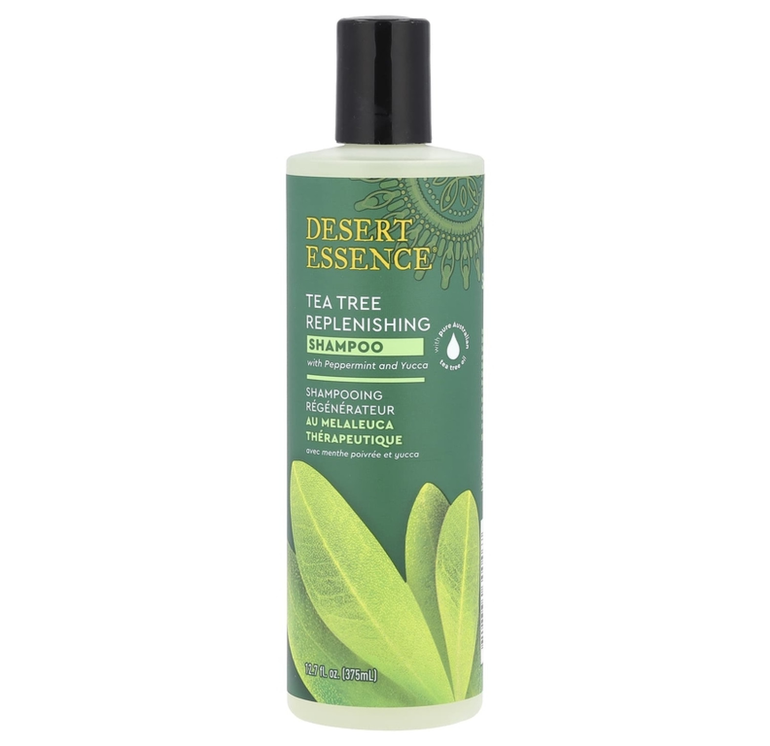 Desert Essence, Восстанавливающий шампунь Tea Tree с перечной мятой и юккой, 375 мл