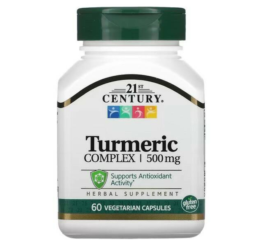 21st Century, Комплекс с куркумой, 500 мг, 60 вегетарианских капсул