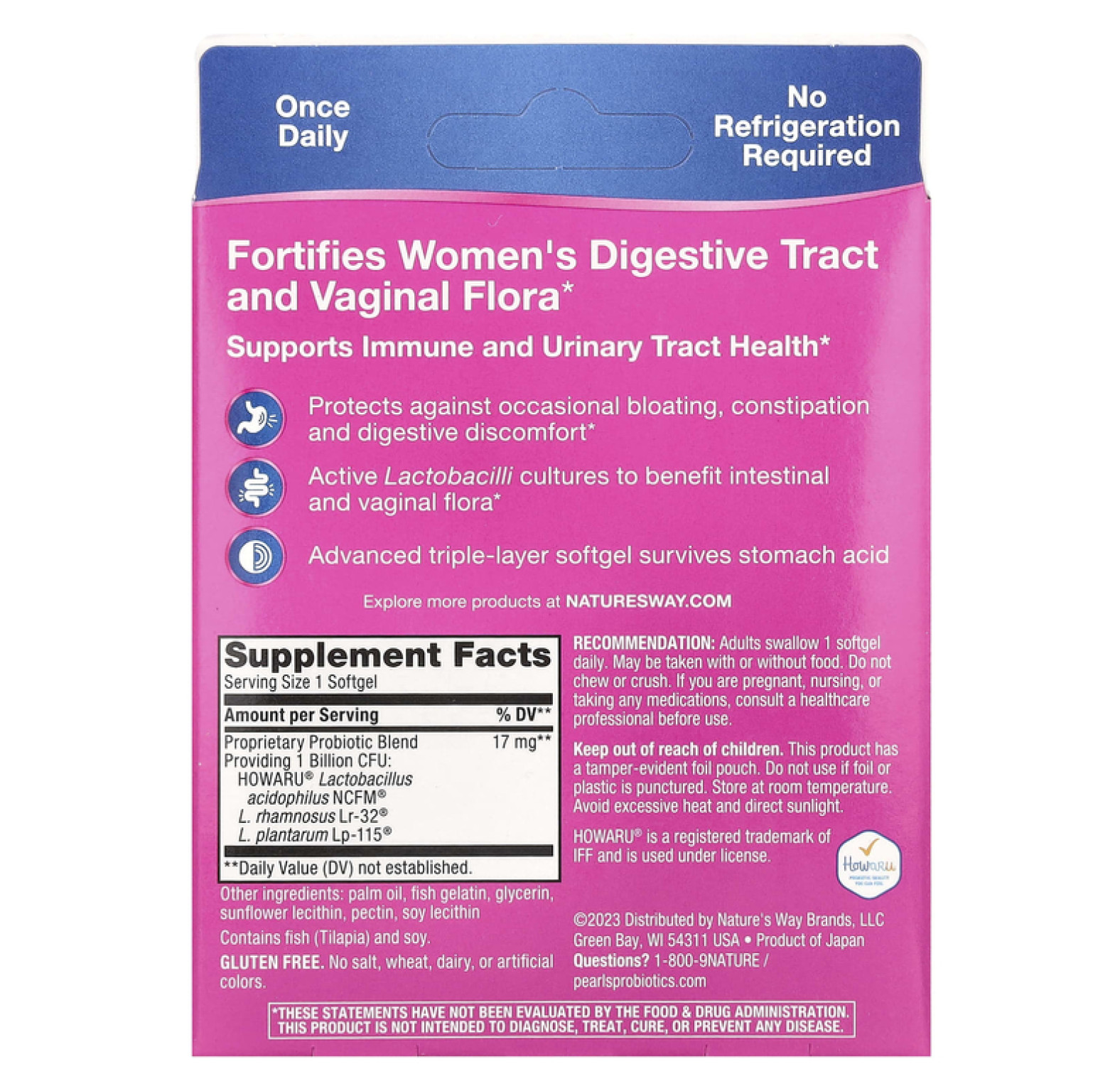 Nature's Way, Pearls, пробиотик для женщин, 1 млрд КОЕ, 30 капсул
