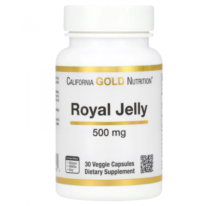 California Gold Nutrition, Маточное молочко, 500 мг, 30 растительных капсул