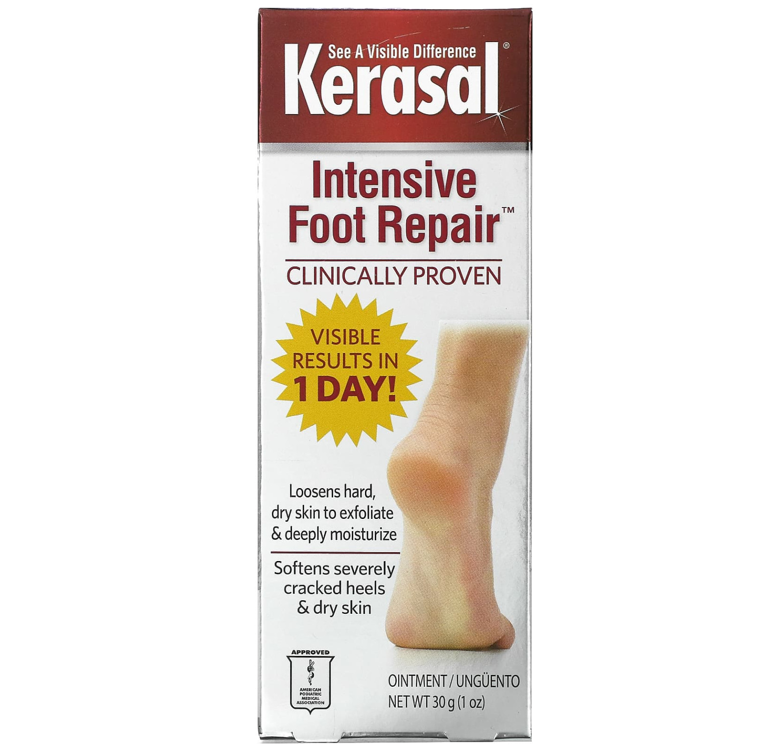 Kerasal, Intensive Foot Repair, мазь для интенсивного восстановления кожи стоп, 30 г