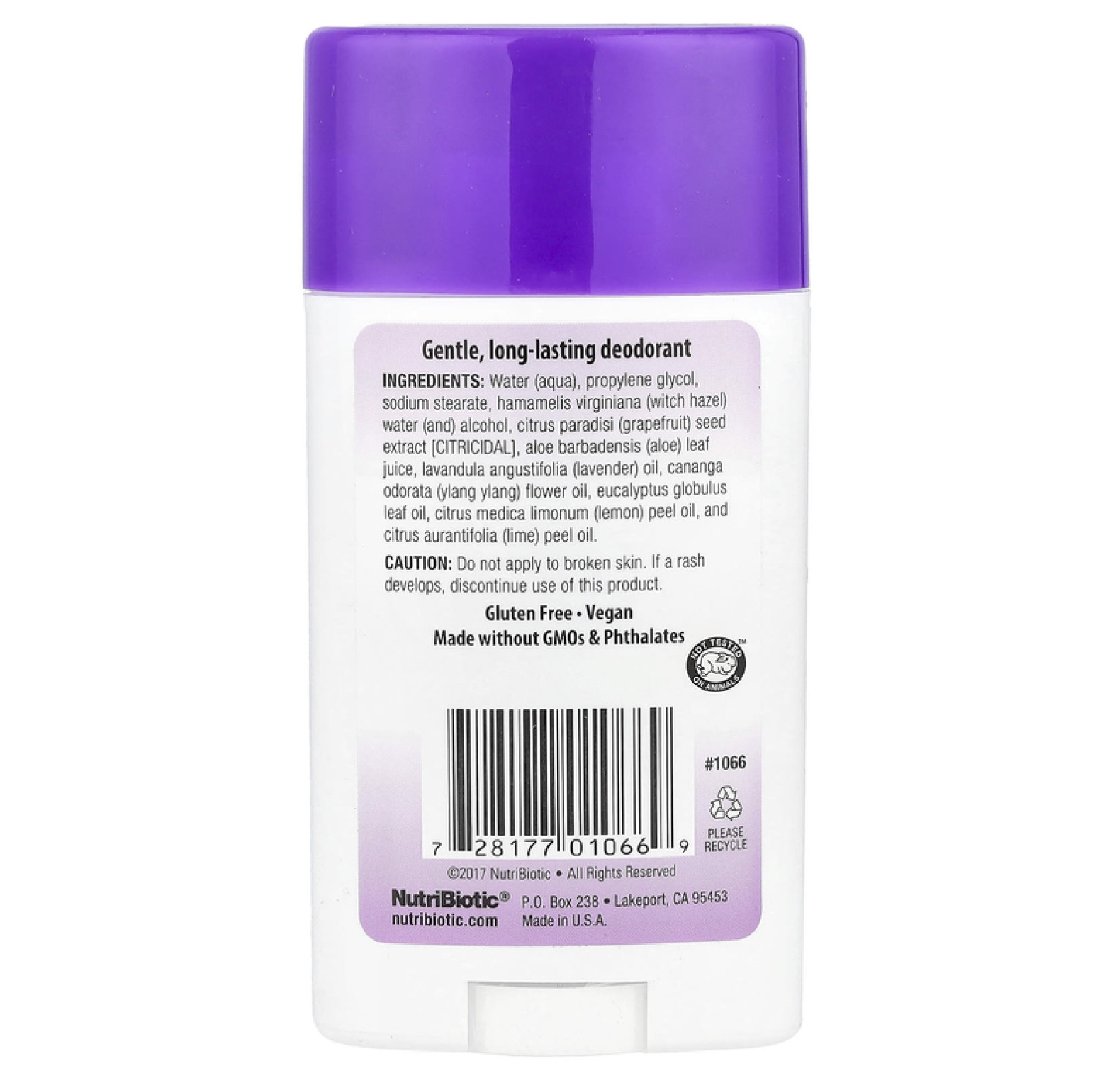 NutriBiotic, Дезодорант, лаванда, 75 г