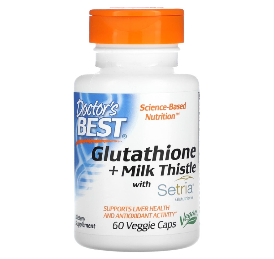 Doctor's Best, Глутатион и расторопша, 60 растительных капсул