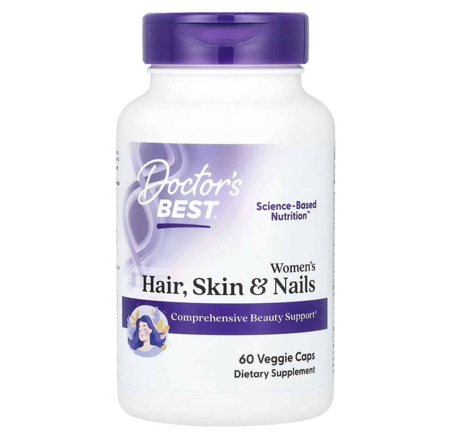 Doctor's Best, Для волос, кожи и ногтей, 60 вегетарианских капсул