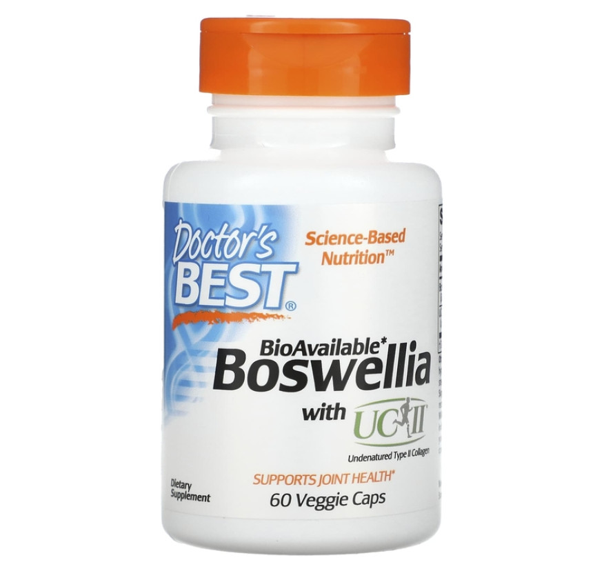 Doctor's Best, босвеллия с UC II, 60 вегетарианских капсул