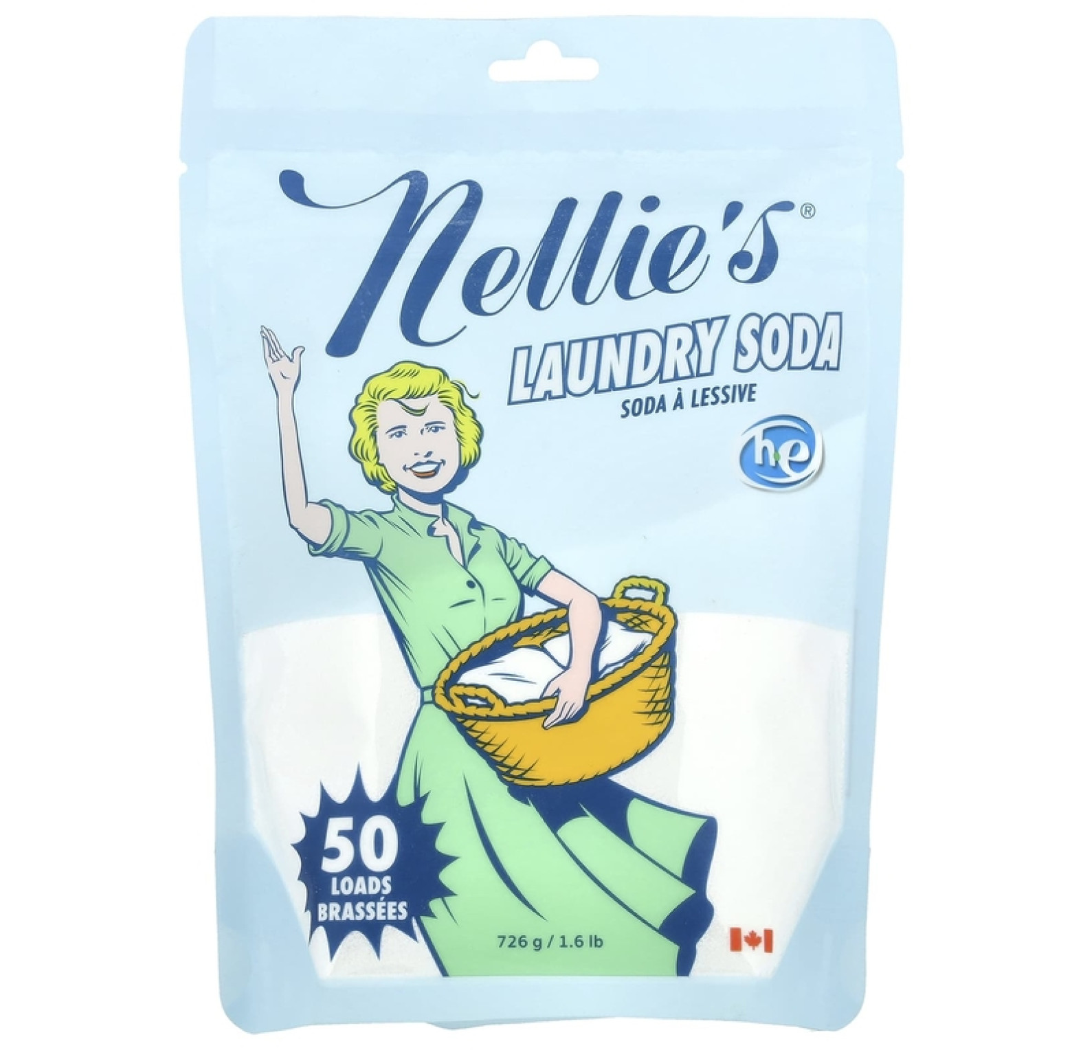Nellie's, Сода для стирки, без отдушек, 50 порций, 726 г (1,6 фунта)