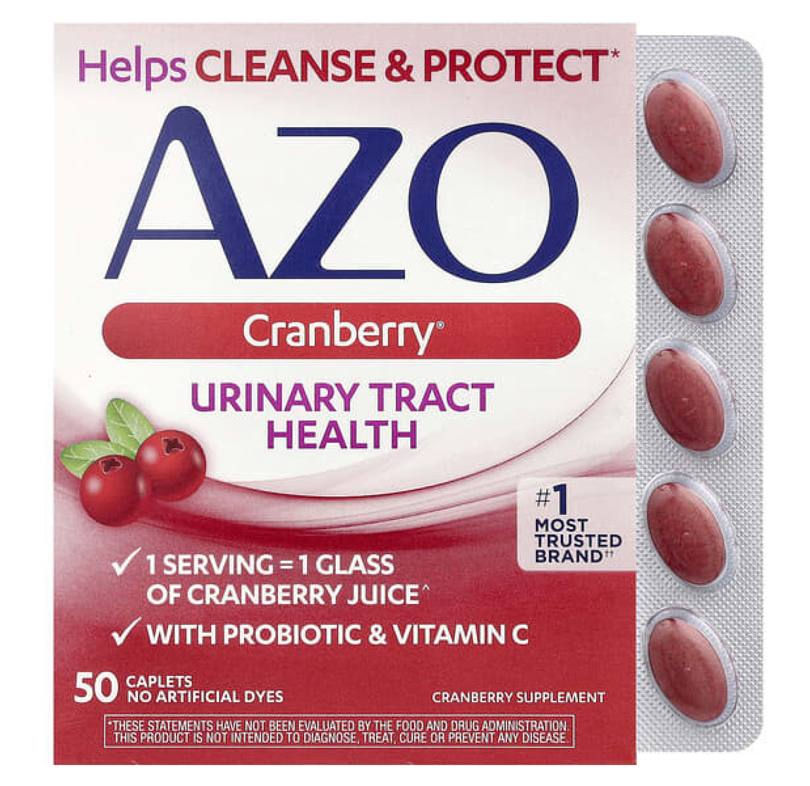 AZO, Cranberry®, добавка для здоровья мочевыводящих путей, 50 капсул