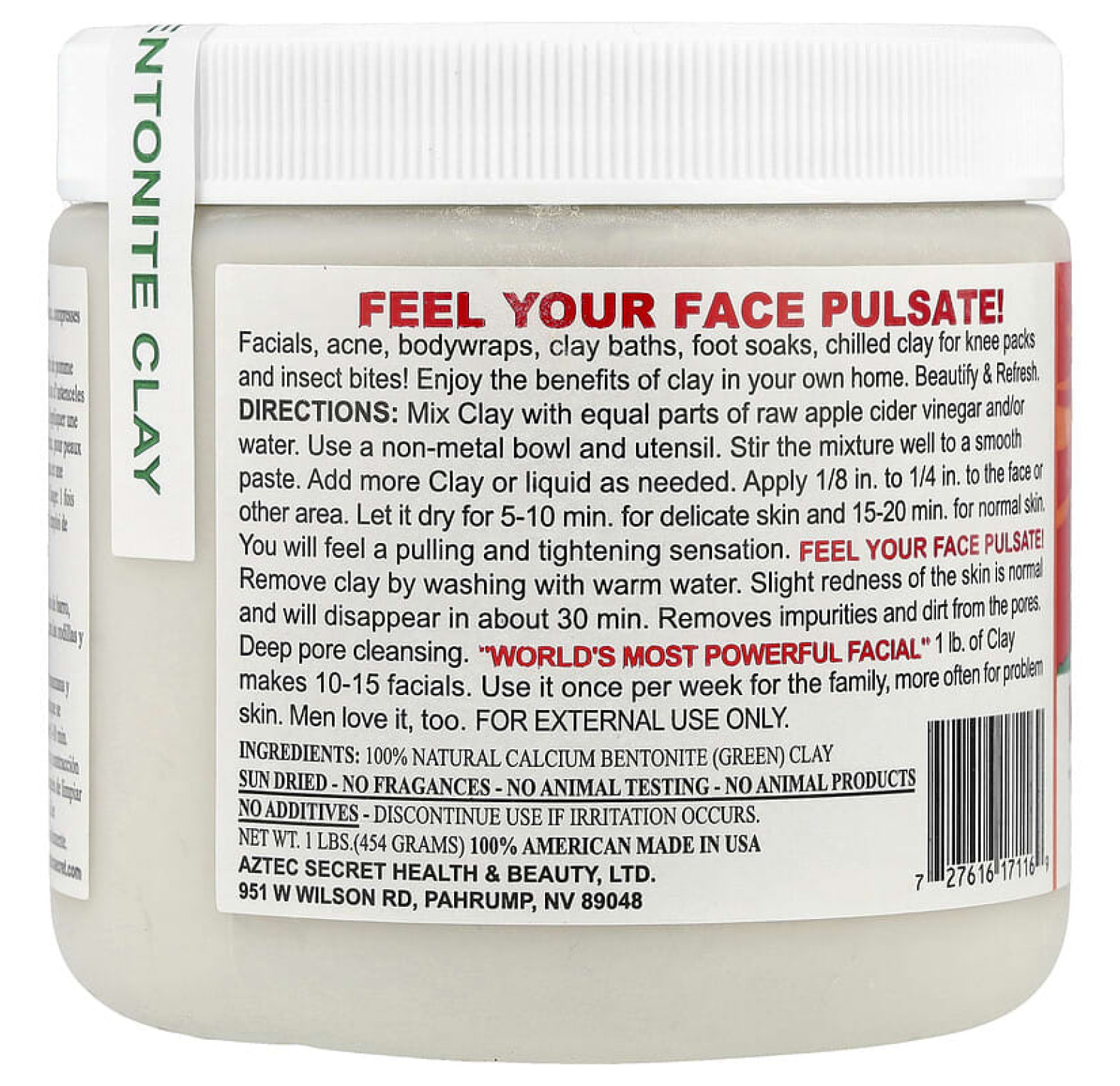 Aztec Secret, Индейская лечебная глина, 1 фунт (454 г)