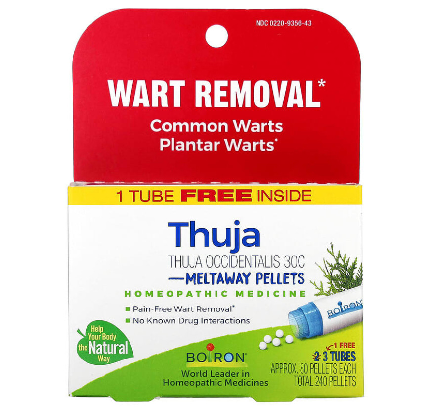 Boiron, Туя западная, 30 C, 3 тюбика, по 80 гранул в каждом