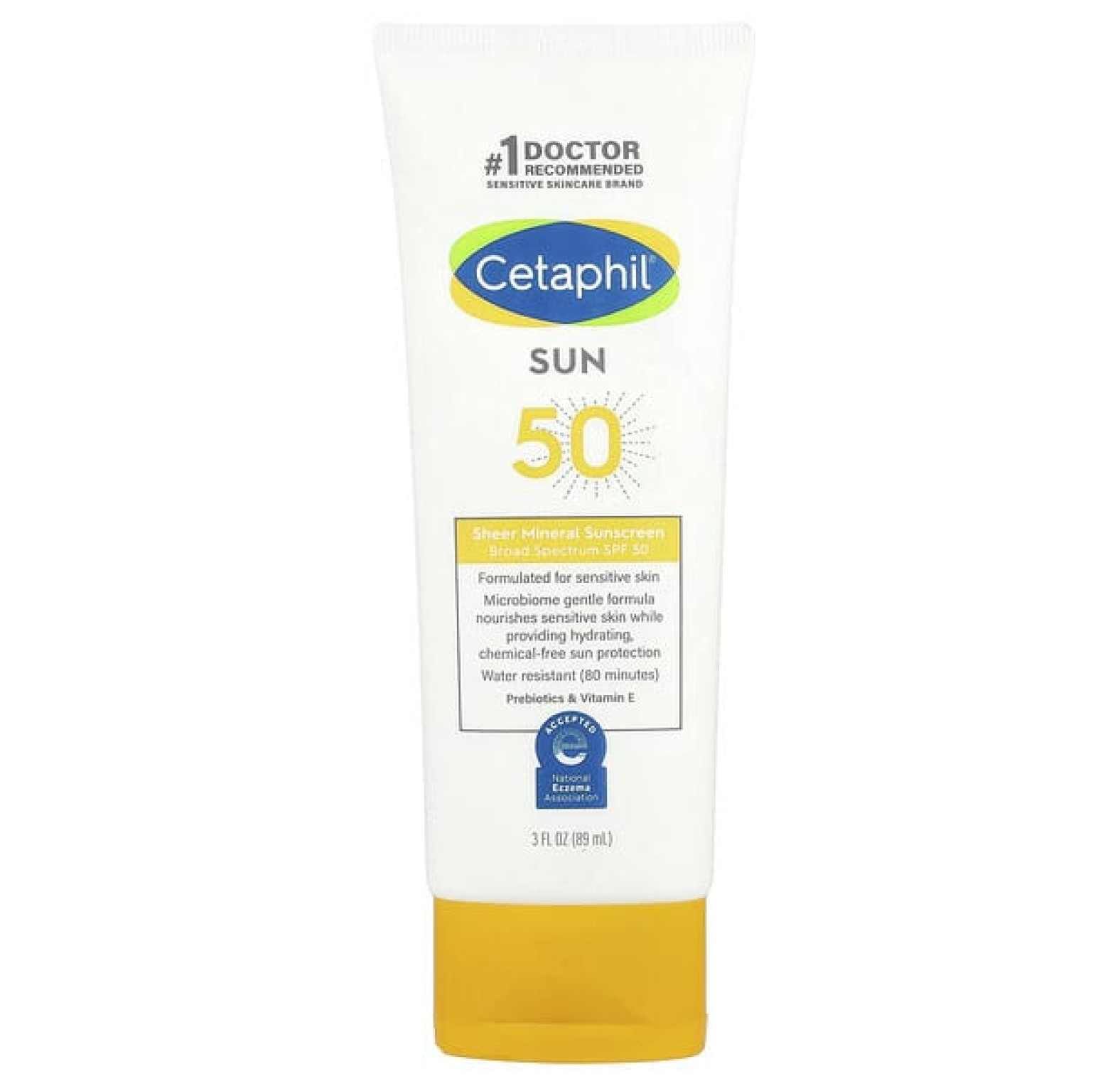 Cetaphil, Минеральное солнцезащитное средство широкого спектра действия, SPF 50, 89 мл