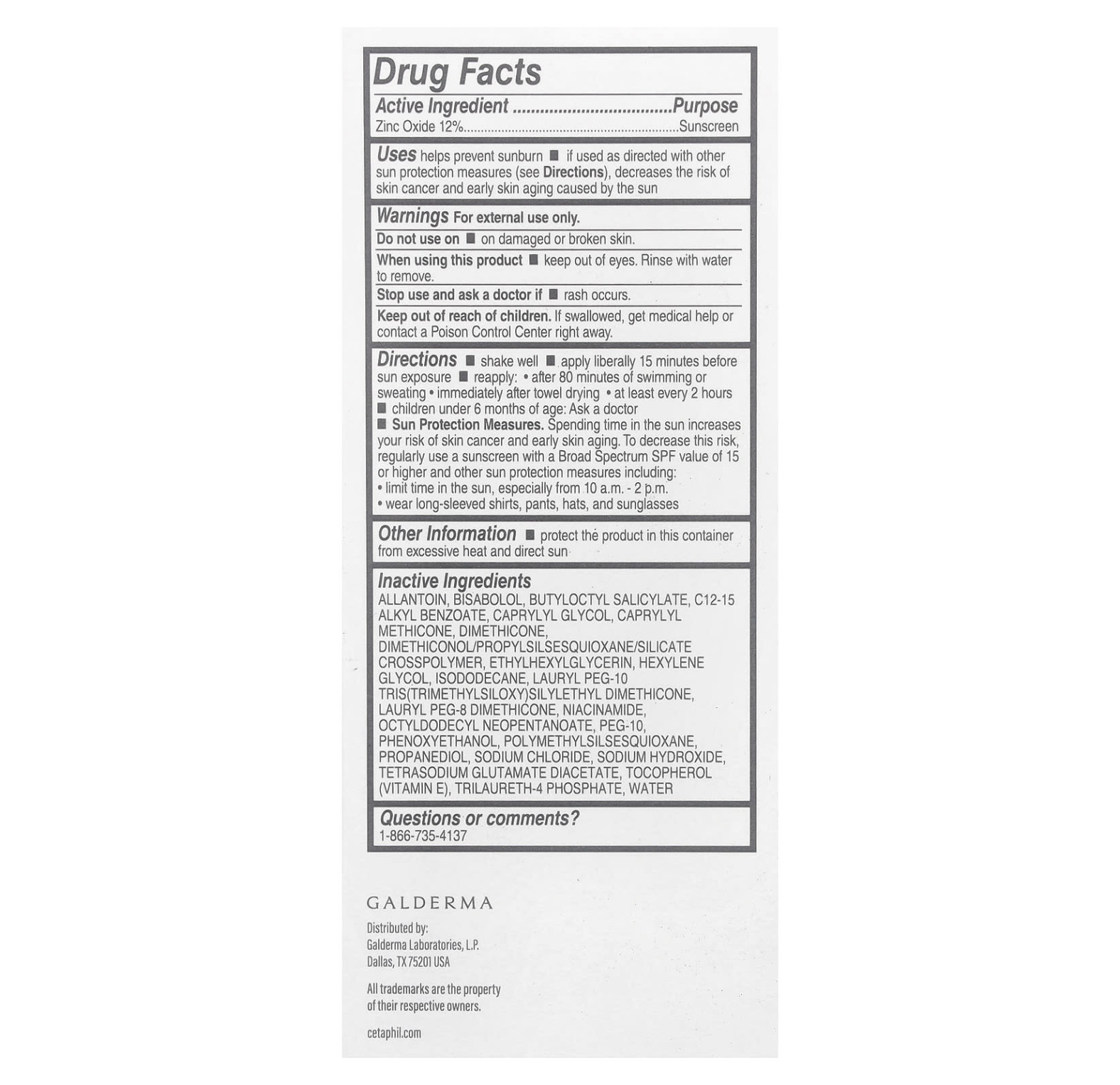 Cetaphil, Чистое минеральное жидкое солнцезащитное средство для лица, SPF 50, 50 мл