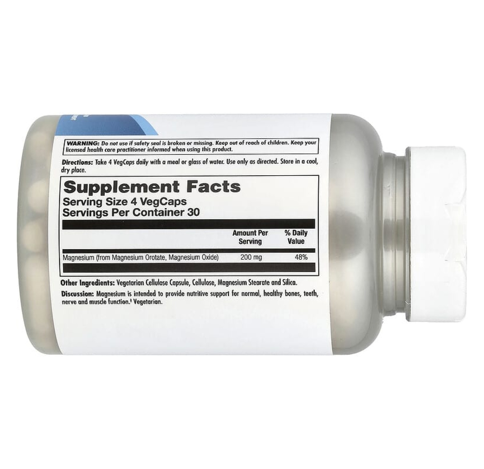 KAL, оротат магния 200, 200 мг, 120 растительных капсул (50 мг в 1 капсуле)