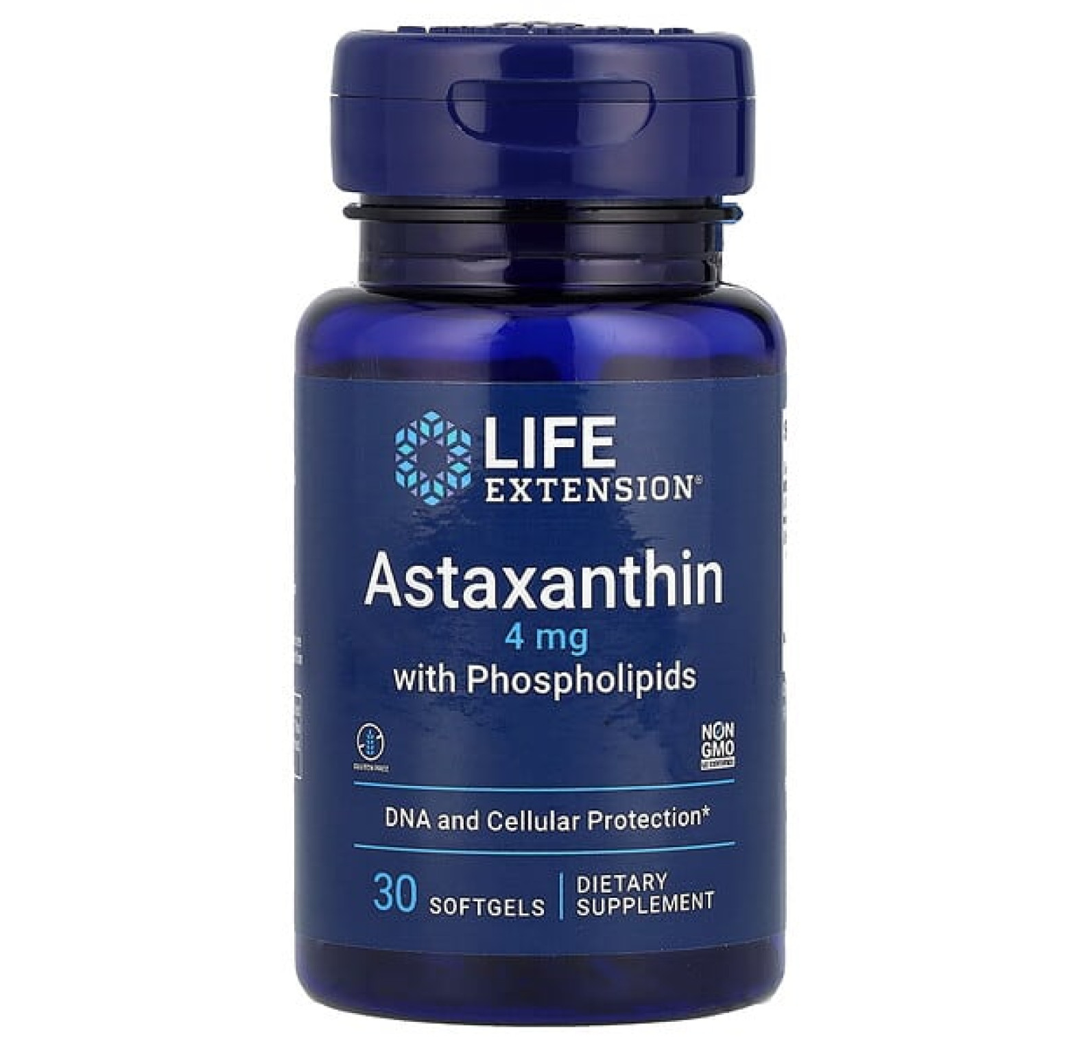 Life Extension, астаксантин с фосфолипидами, 4 мг, 30 капсул