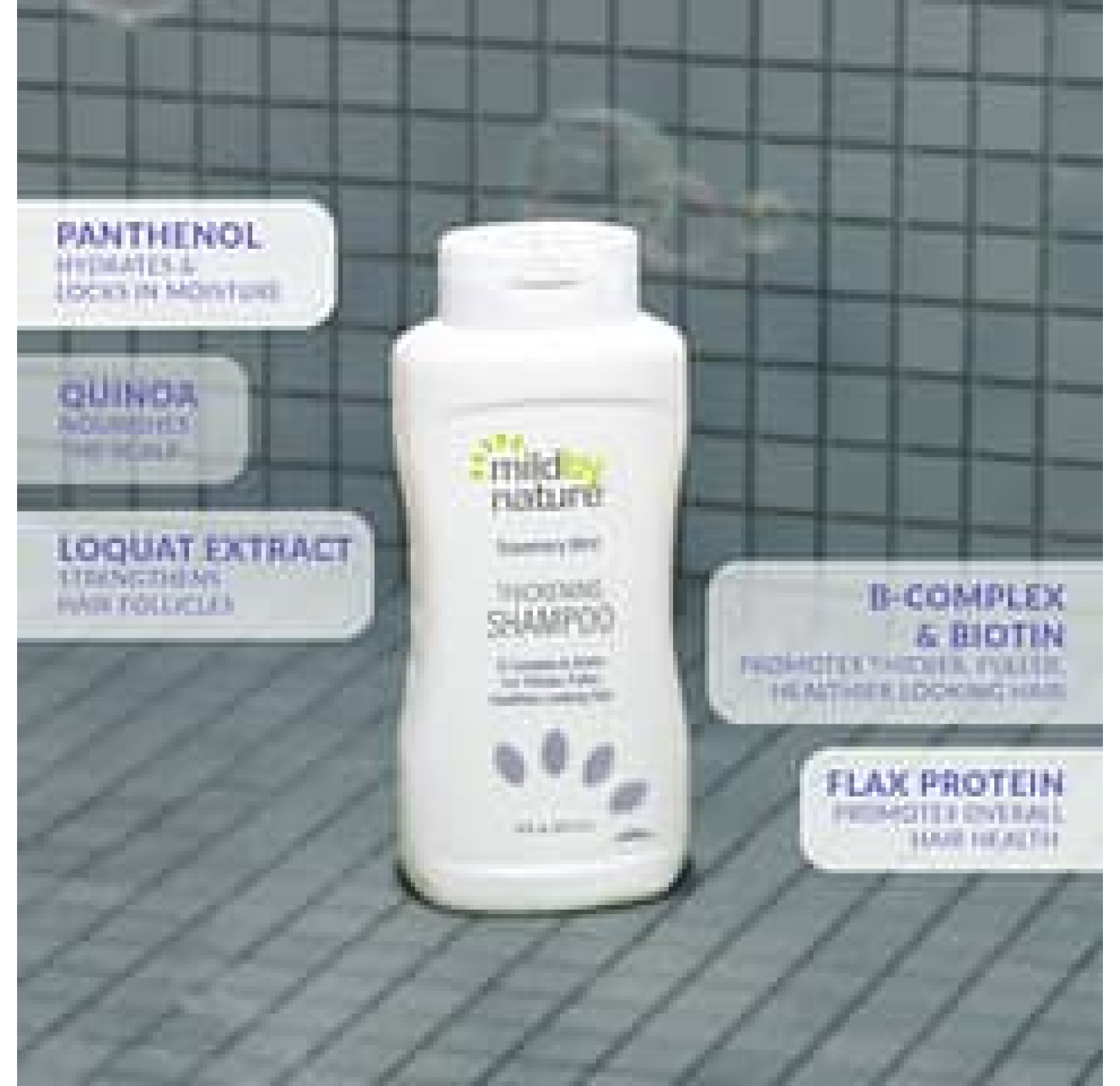 Mild By Nature, шампунь для густоты волос с B-комплексом и биотином, розмарин и мята, 473 мл