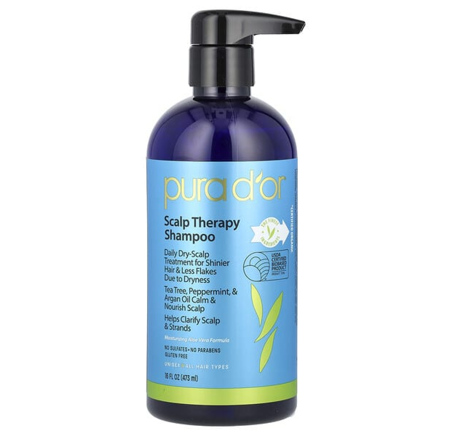 Pura D'or, Scalp Therapy Shampoo, шампунь для ухода за кожей головы, 473 мл