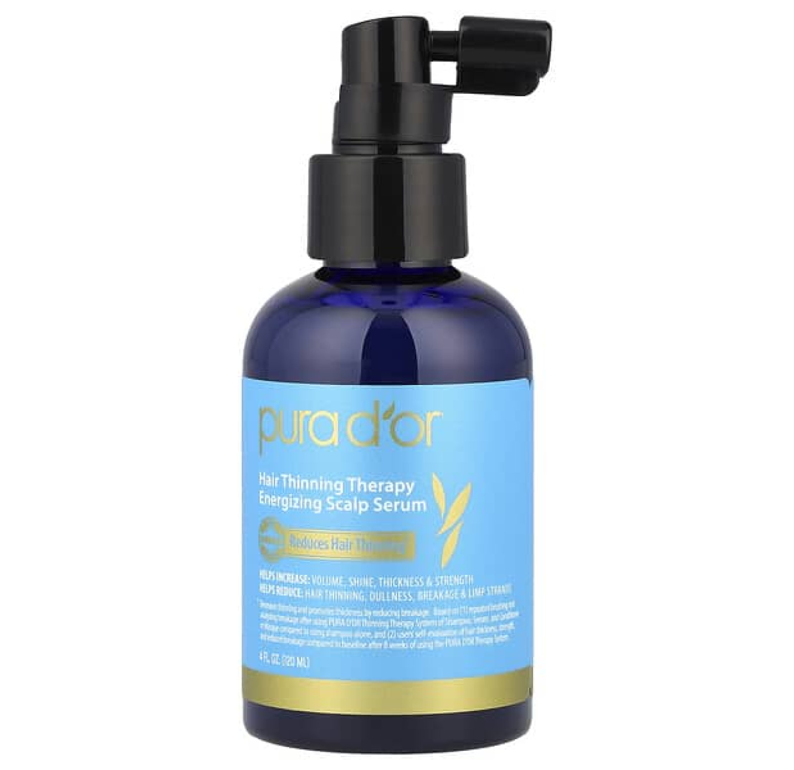 Pura D'or, восстанавливающая кожу головы сыворотка против истончения волос, 120 мл