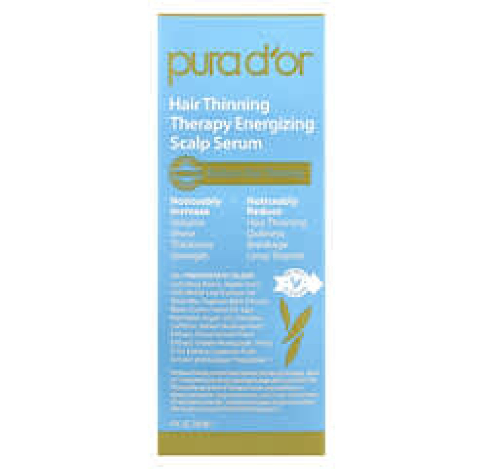 Pura D'or, восстанавливающая кожу головы сыворотка против истончения волос, 120 мл