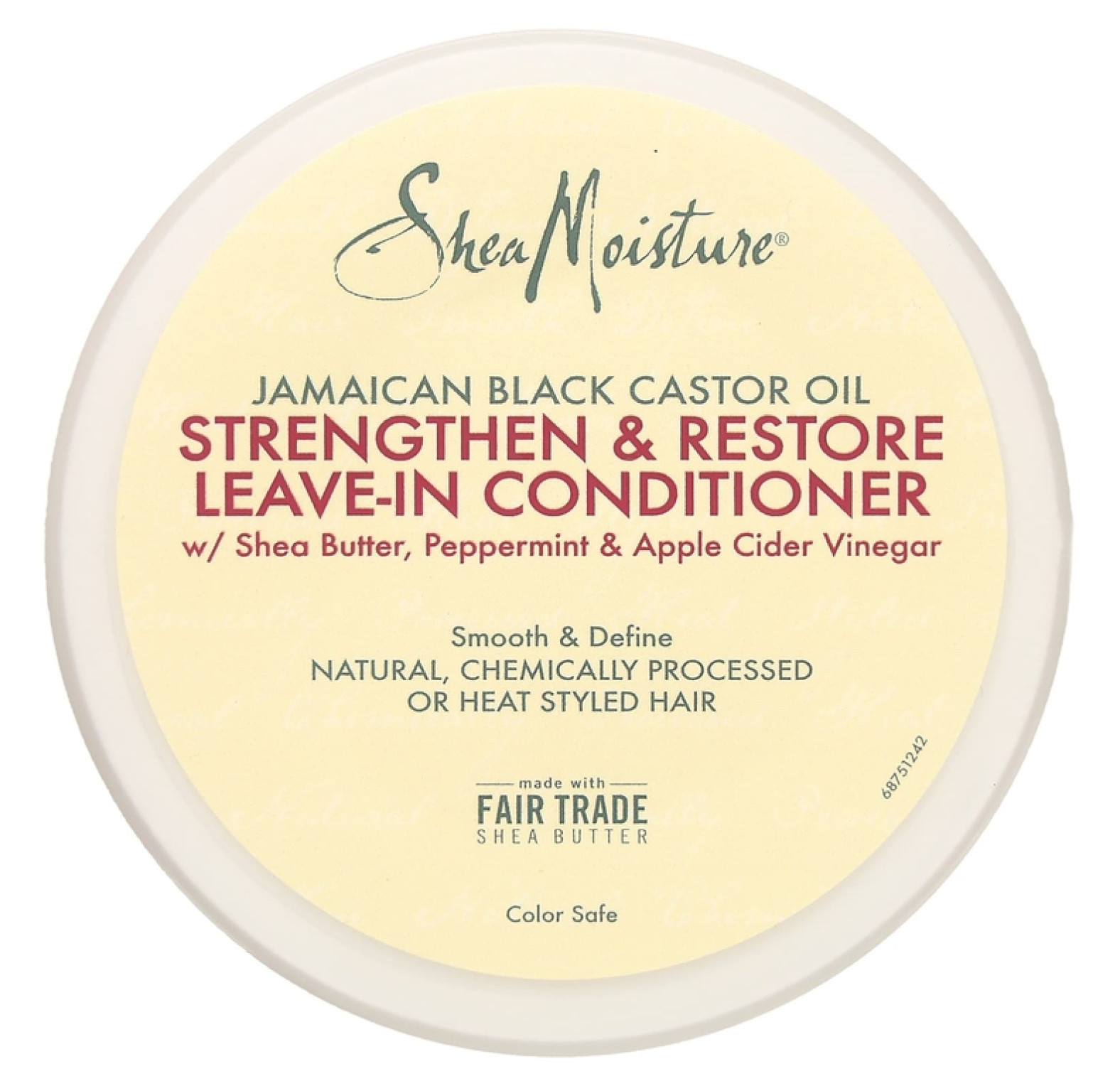 SheaMoisture, Ямайское черное касторовое масло, укрепляющий и восстанавливающий несмываемый кондиционер, 312 г