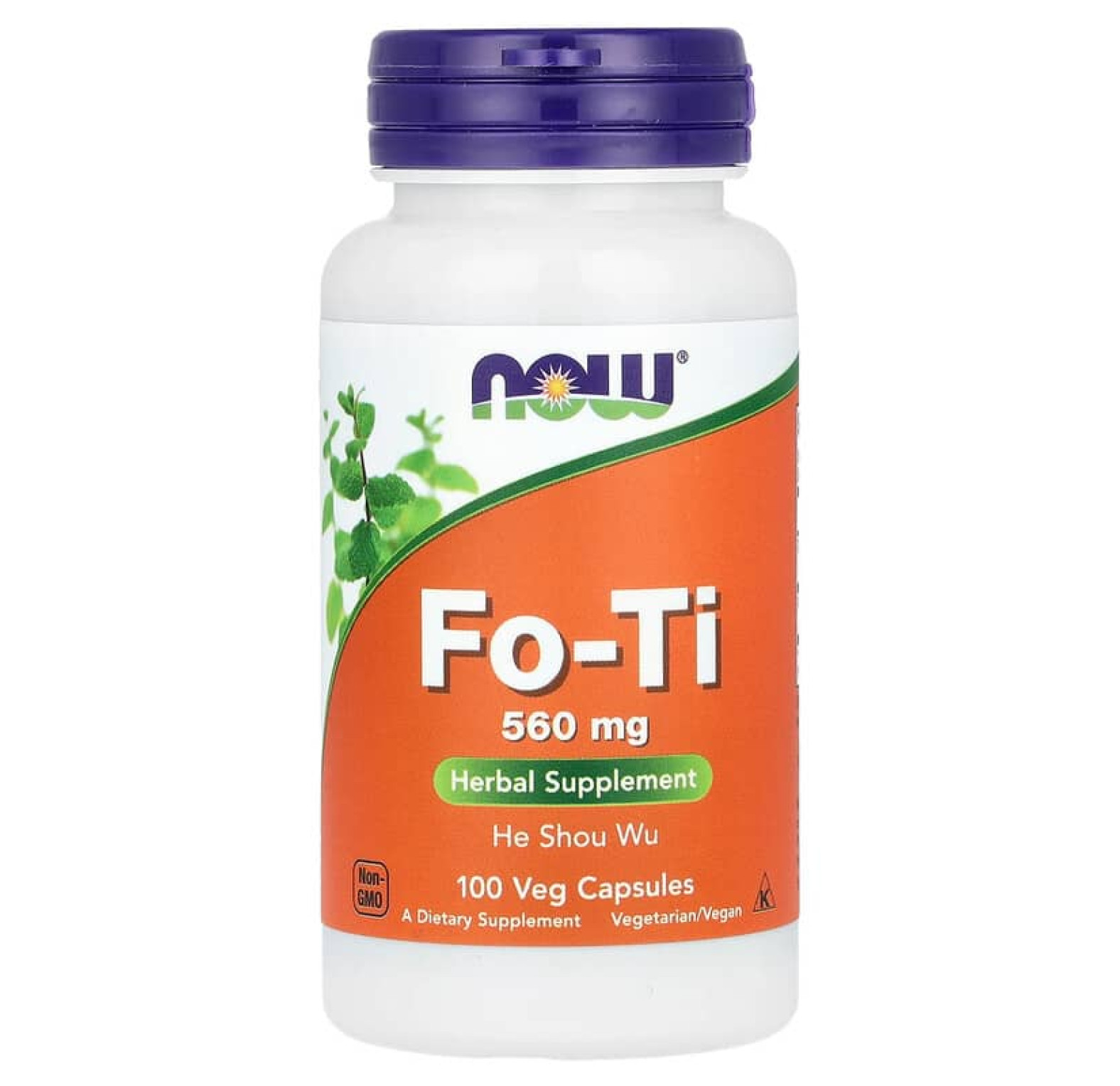 NOW Foods, Fo-Ti, He Shou Wu, горец многоцветковый 560 мг, 100 вегетарианских капсул 