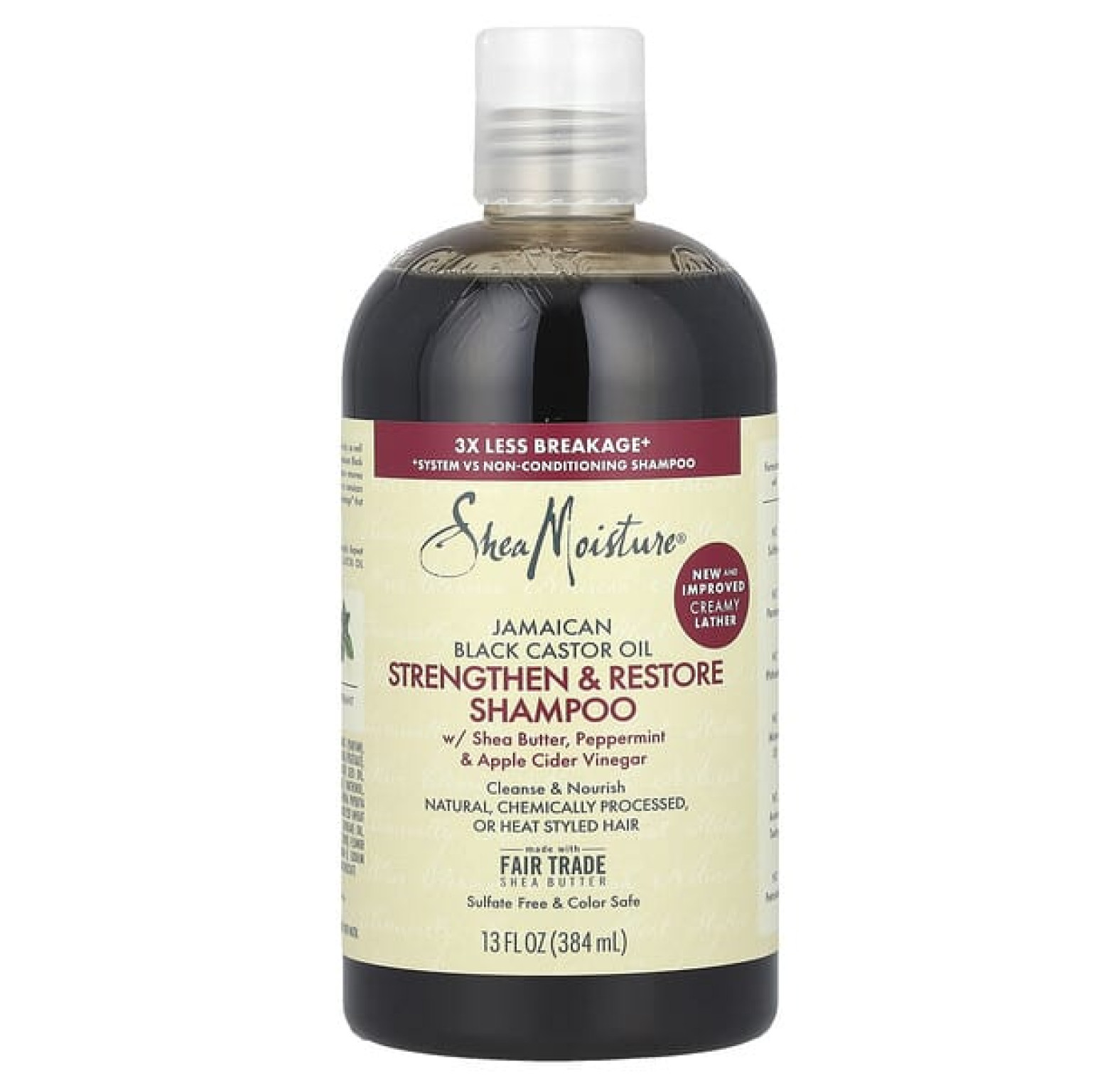 SheaMoisture, ямайское черное касторовое масло, укрепляющий и восстанавливающий шампунь, 384 мл