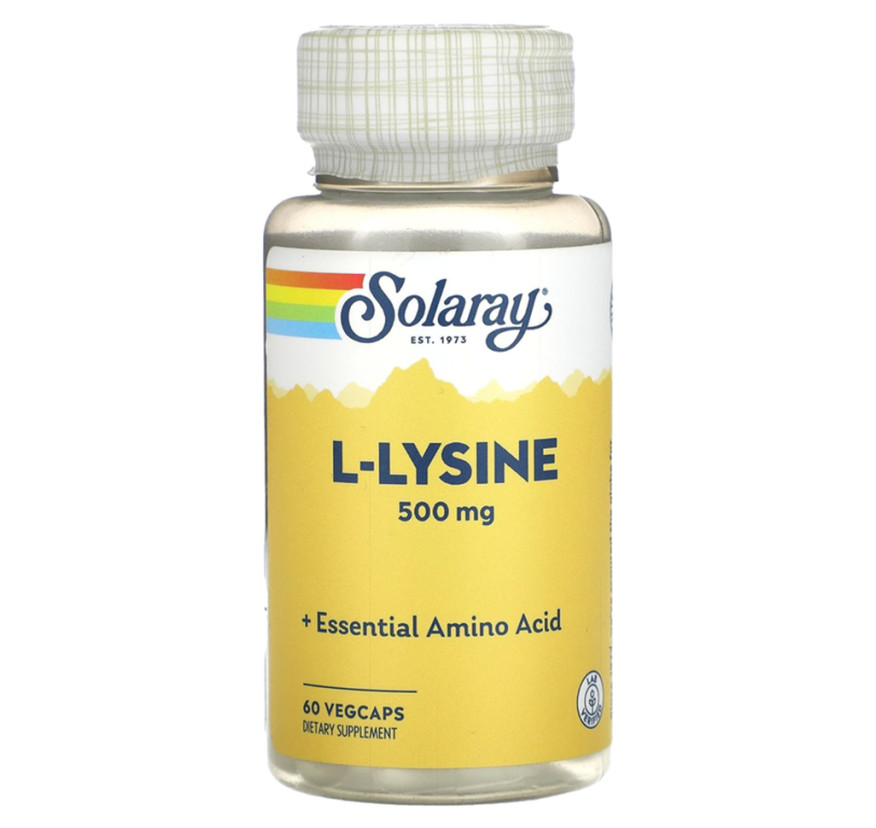 Solaray, L-лизин, 500 мг, 60 вегетарианских капсул